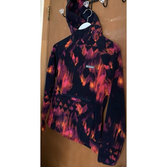 COLUMBIA Ali Peak Pullover Fleece Hoodie Dark Nocturnal Folk Blur Womens XS - Picture 10 of 13